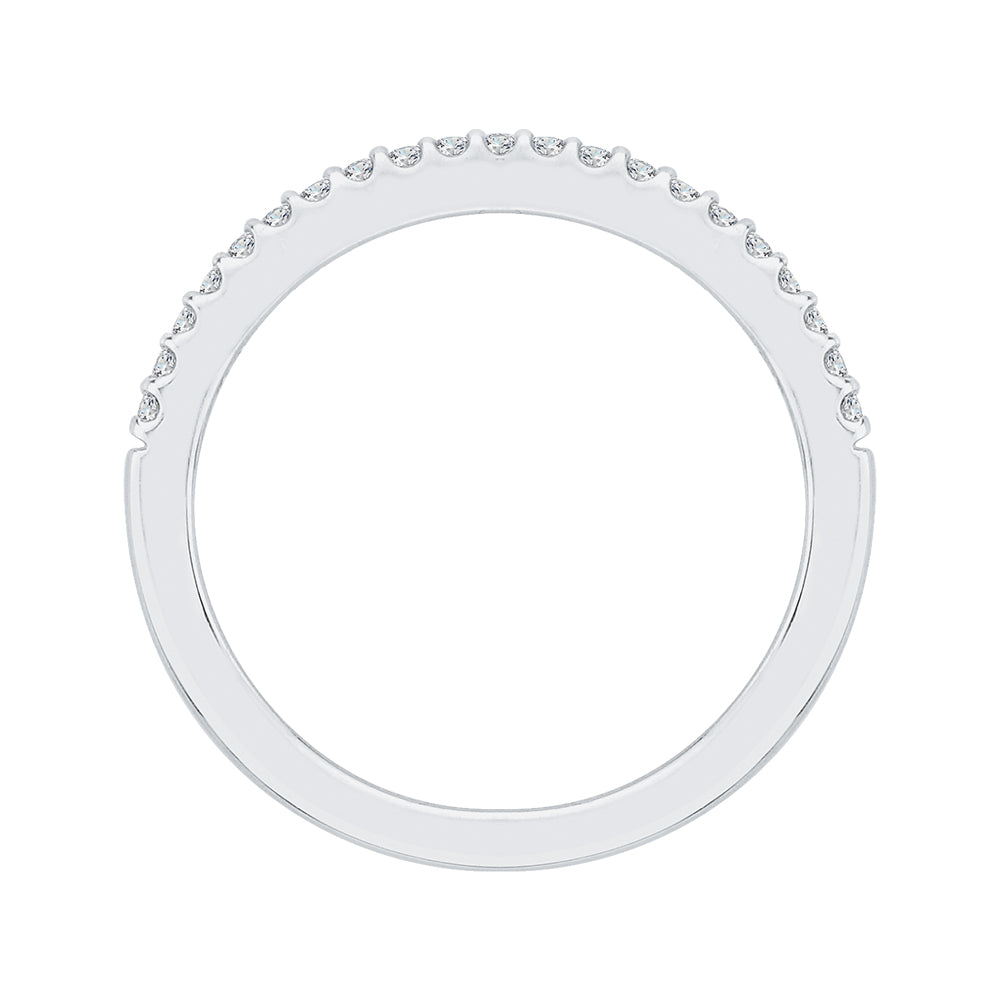 Round Diamond Wedding Band In 14K White Gold