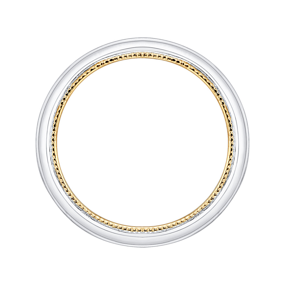 14K Two-Tone Gold Plain Wedding Band