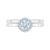14K Two-Tone Gold Round Diamond Halo Engagement Ring