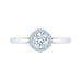 14K Two-Tone Gold Round Diamond Halo Engagement Ring