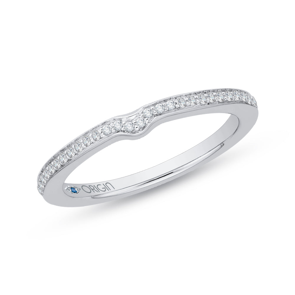 14K White Gold Round Diamond Wedding Band