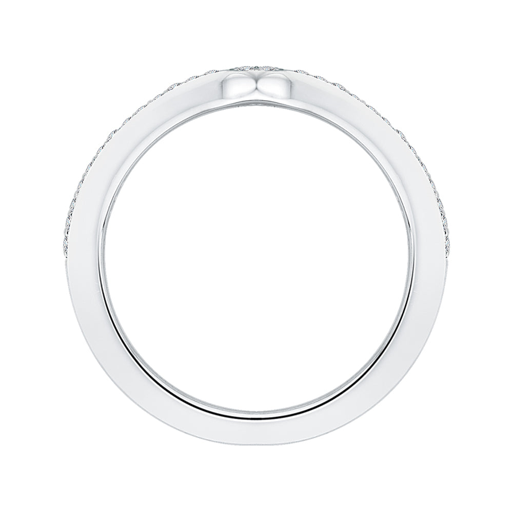 14K White Gold Round Diamond Wedding Band