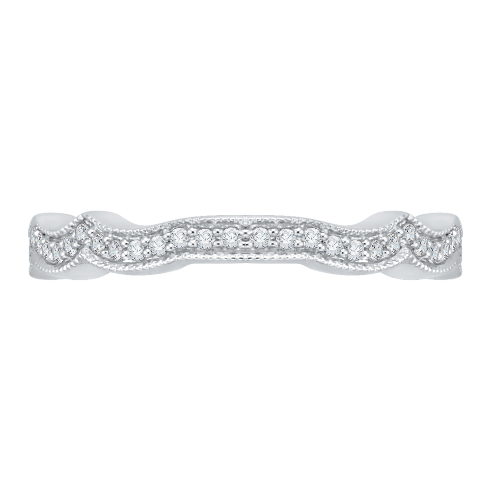 14K White Gold Round Diamond Wedding band