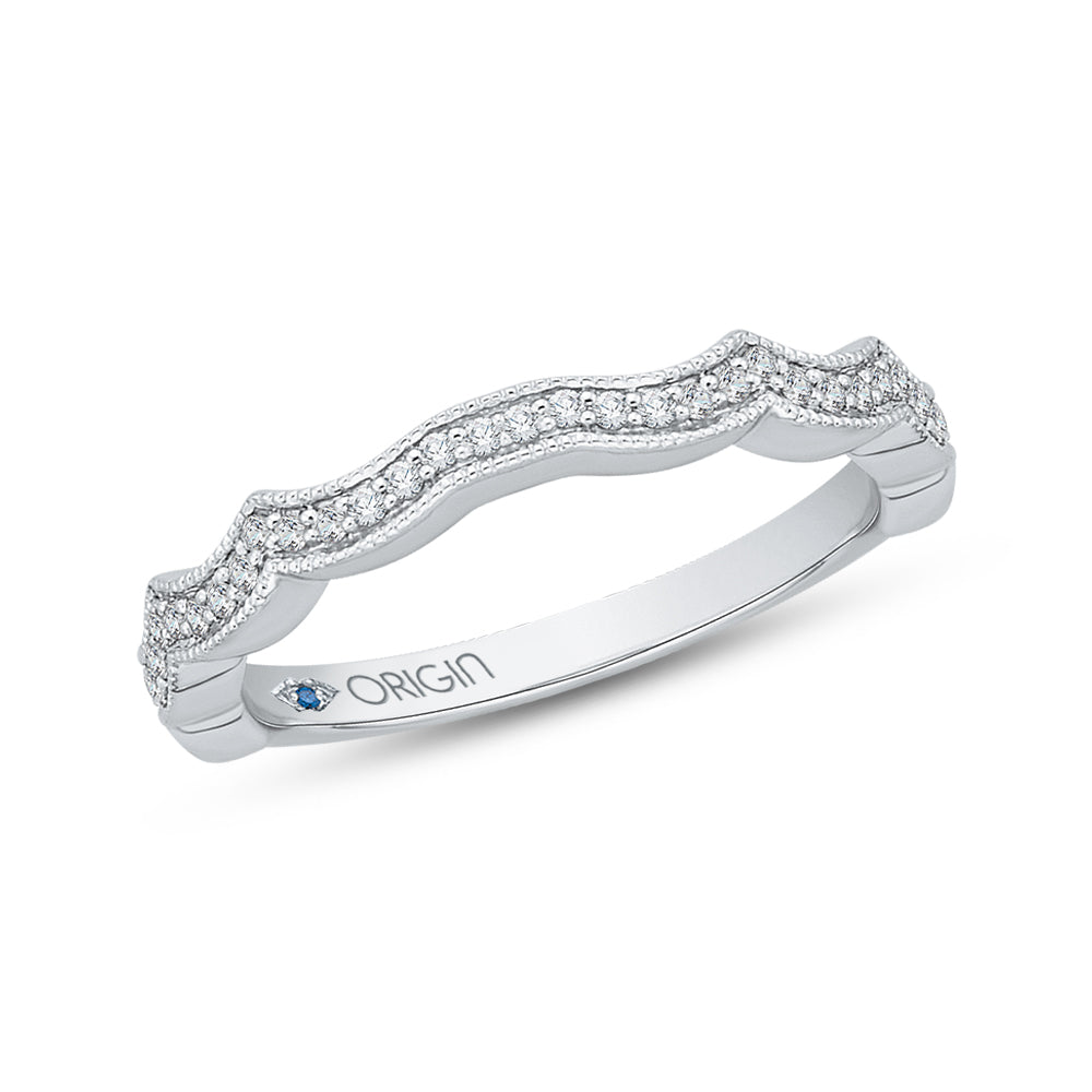 14K White Gold Round Diamond Wedding band