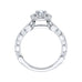 14K White Gold Round Cut Diamond Halo Engagement Ring