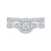 14K White Gold Round Cut Diamond Halo Engagement Ring