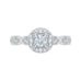 14K White Gold Round Cut Diamond Halo Engagement Ring