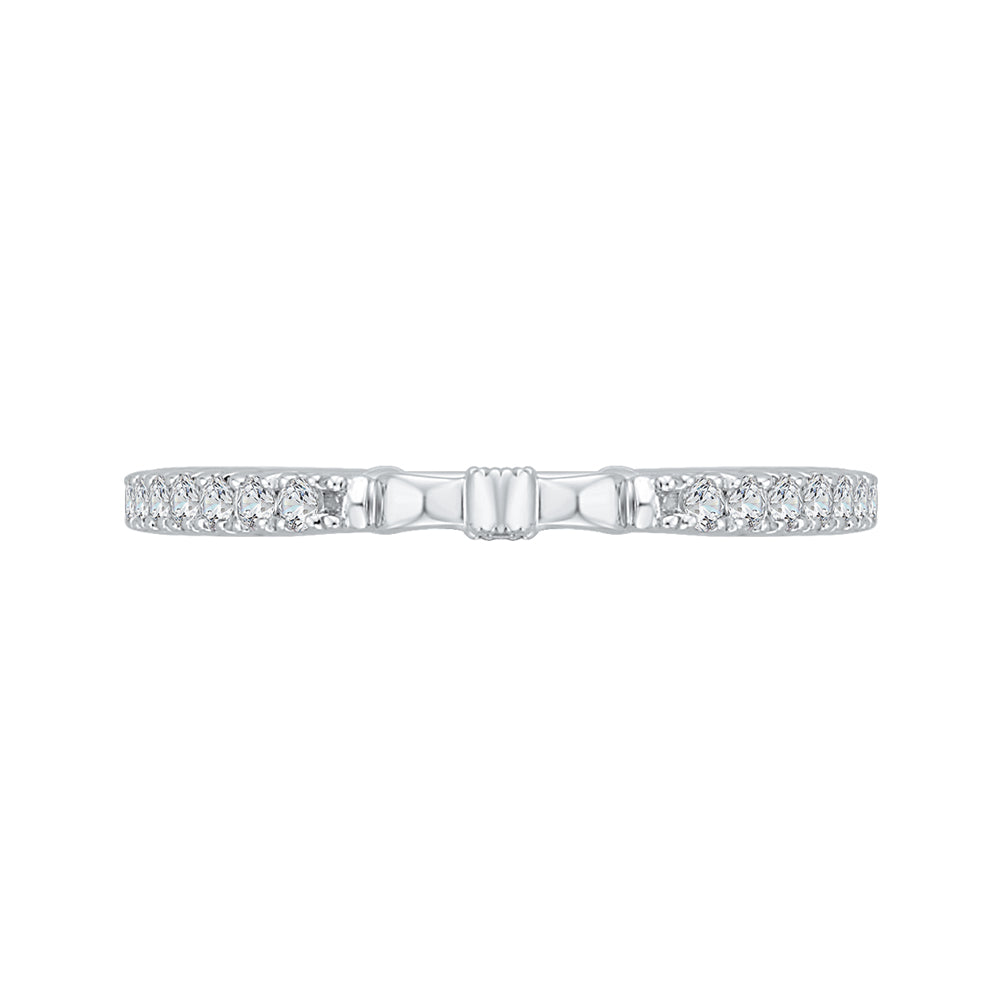 14K White Gold Round Diamond Wedding Band