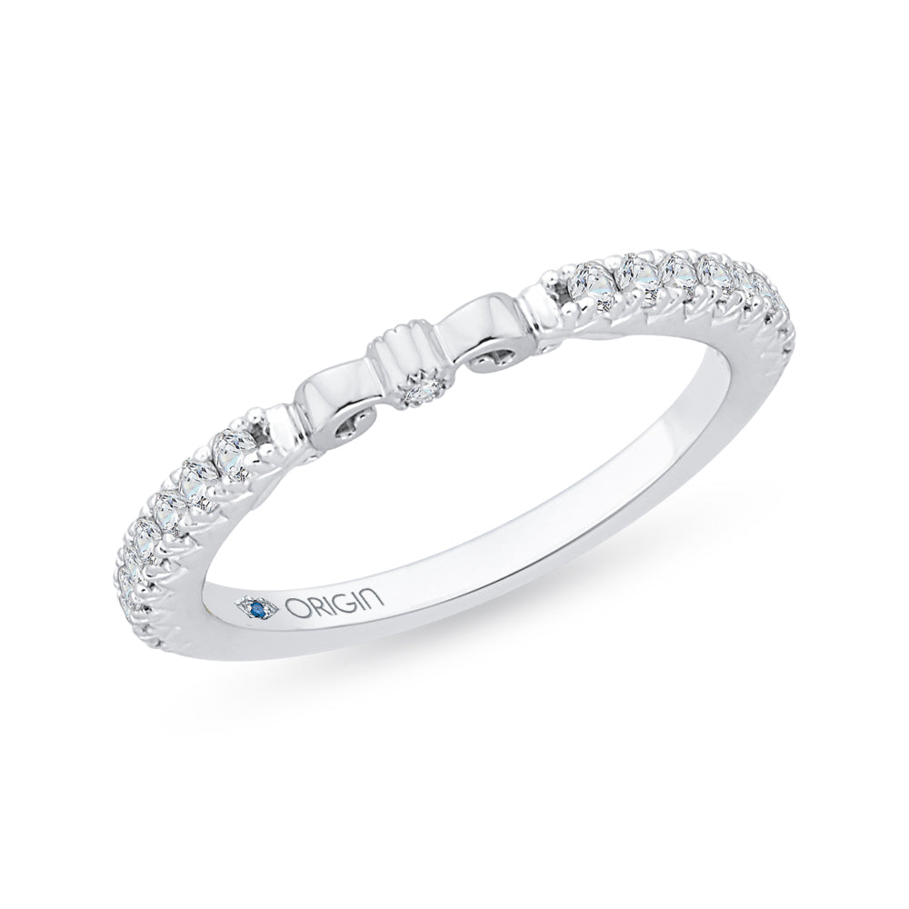 14K White Gold Round Diamond Wedding Band