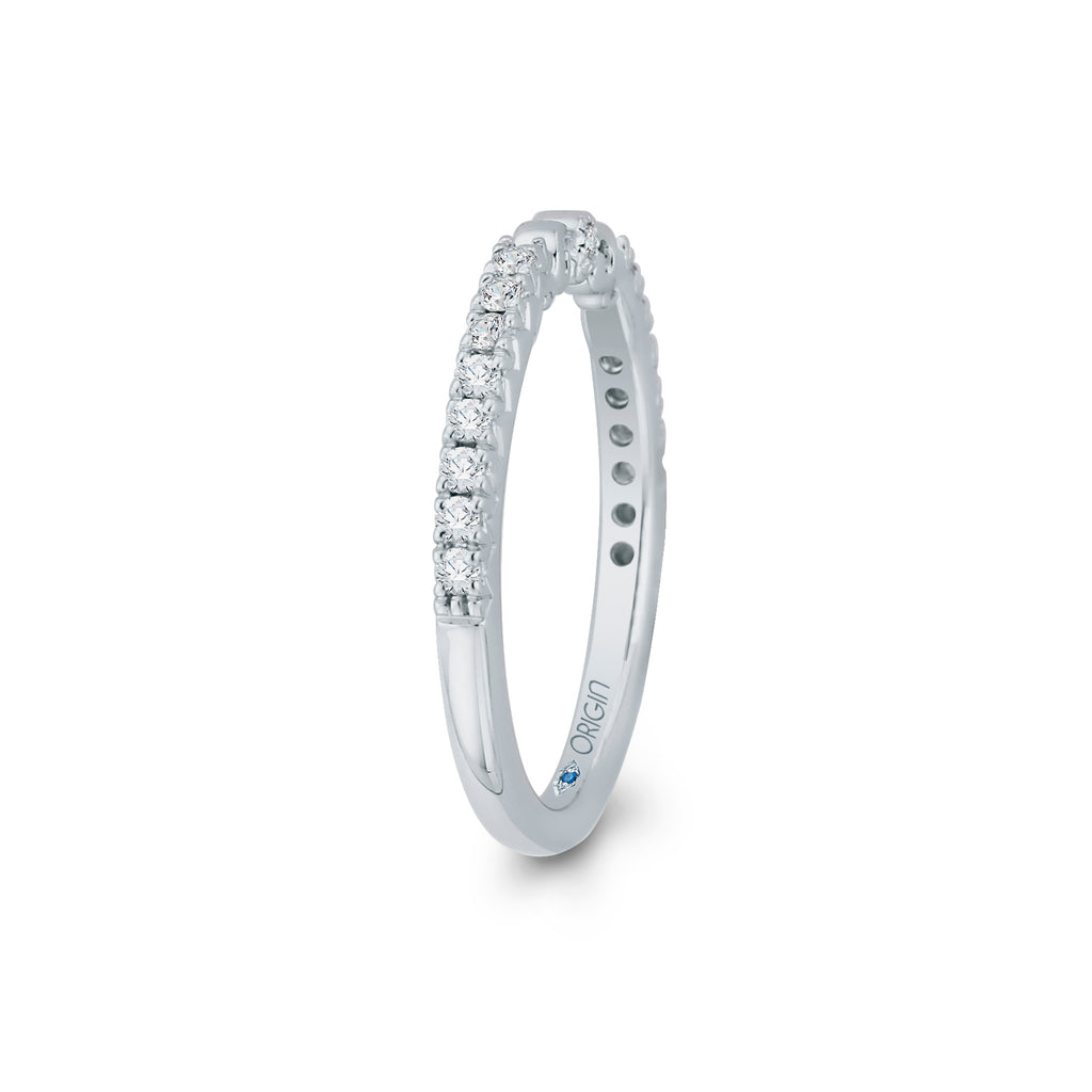 14K White Gold Round Diamond Wedding Band