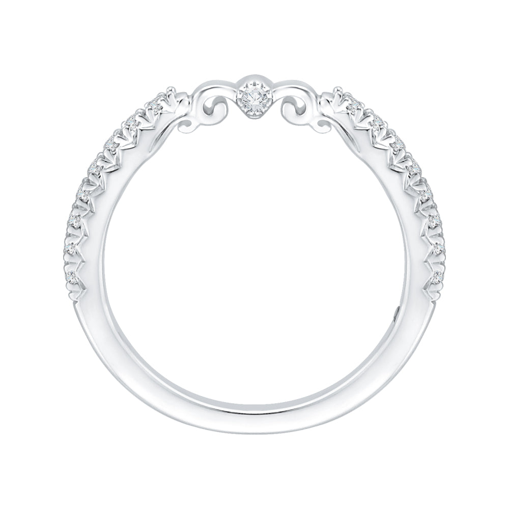 14K White Gold Round Diamond Wedding Band