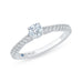 14K White Gold Round Cut Diamond Engagement Ring