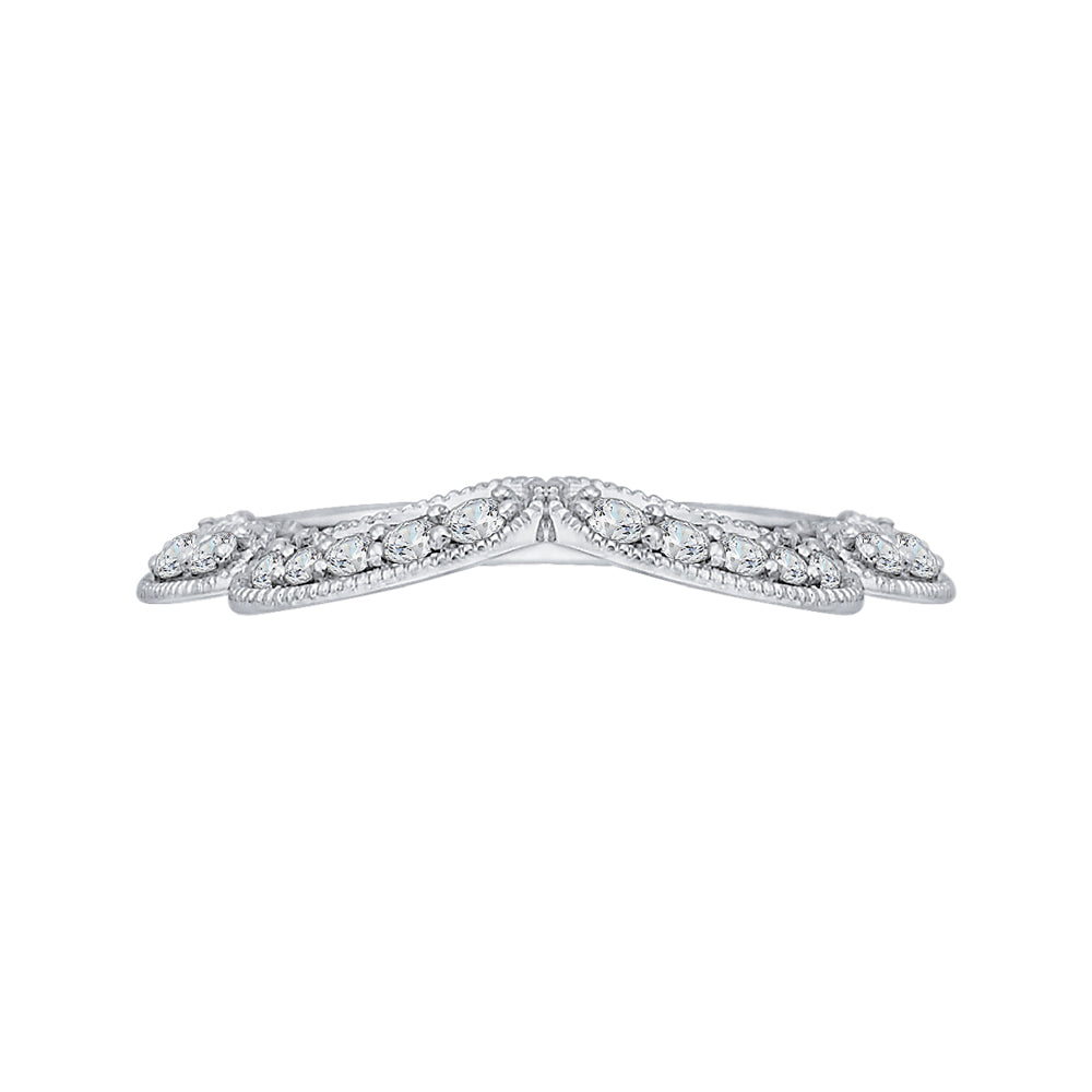 14K White Gold Round Diamond Wedding Band