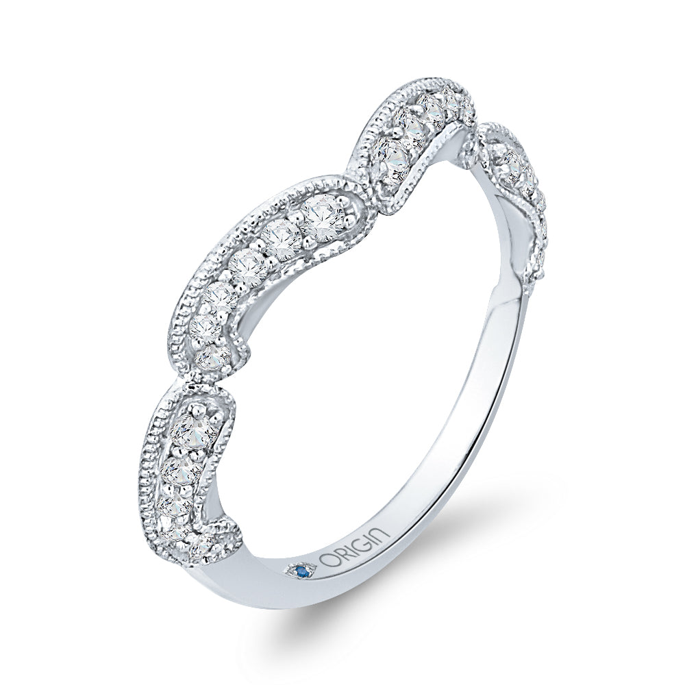 14K White Gold Round Diamond Wedding Band