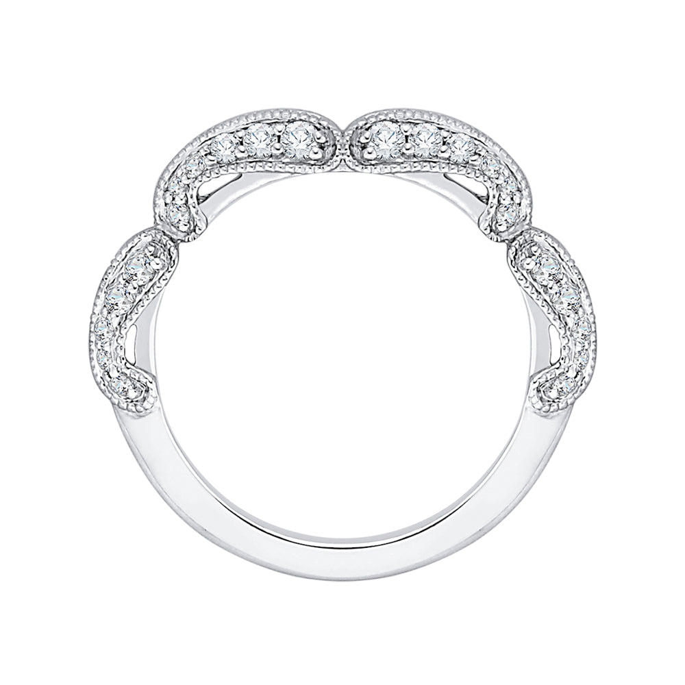 14K White Gold Round Diamond Wedding Band