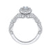 14K White Gold Round Diamond Double Halo Vintage Engagement Ring