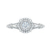14K White Gold Round Diamond Double Halo Vintage Engagement Ring