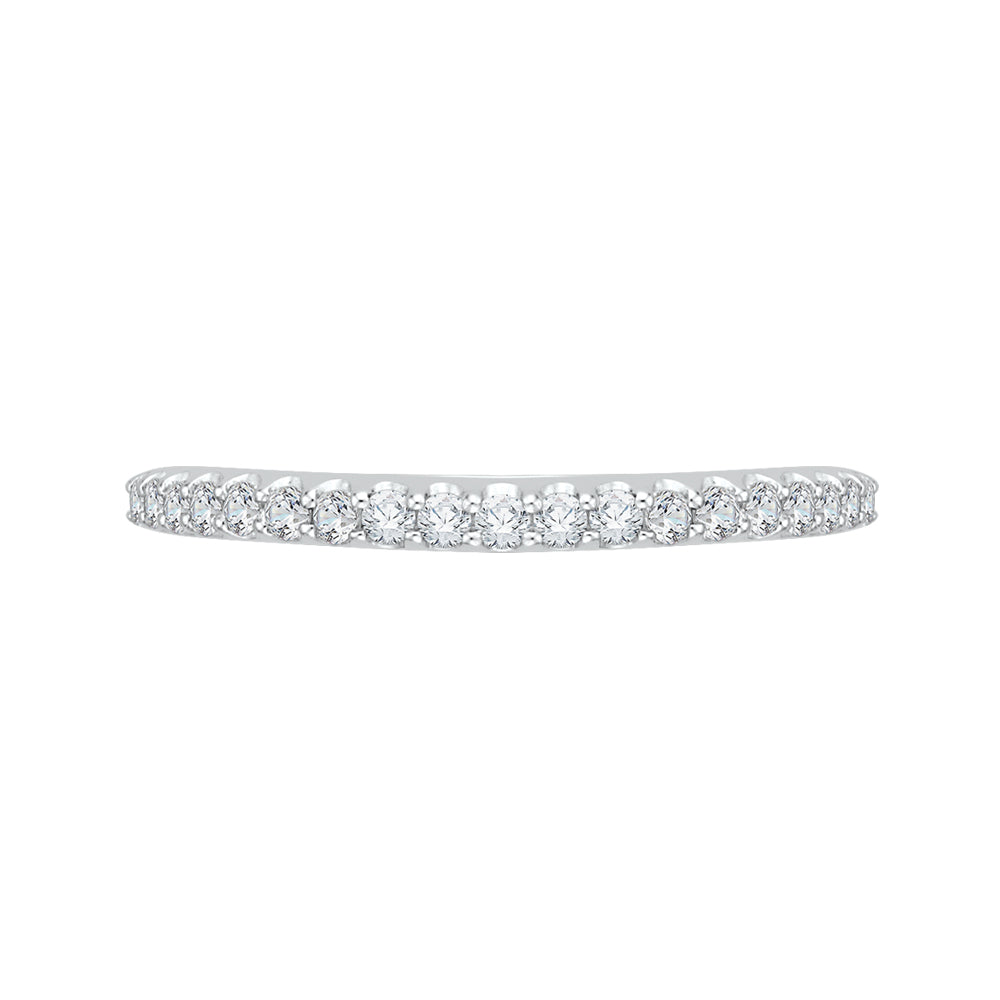 14K White Gold Round Diamond Half-Eternity Wedding Band