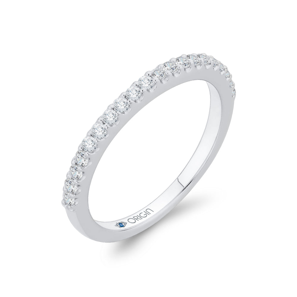14K White Gold Round Diamond Half-Eternity Wedding Band