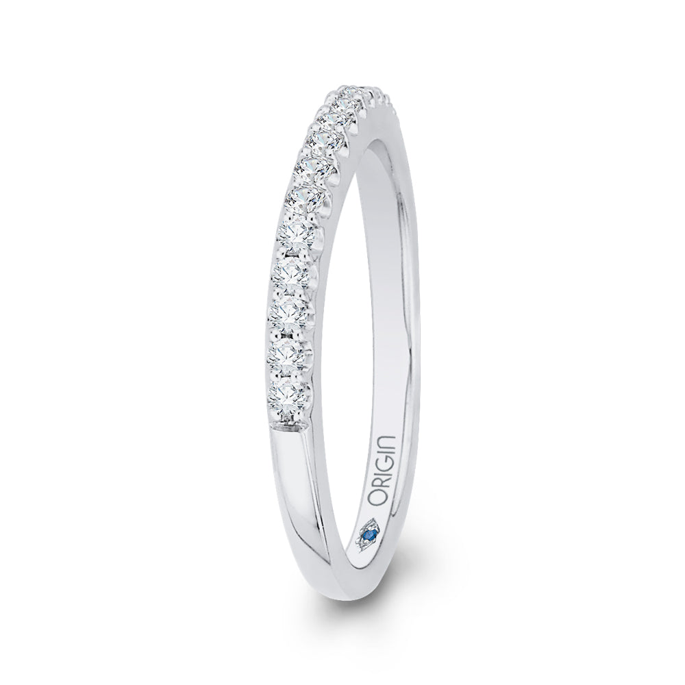 14K White Gold Round Diamond Half-Eternity Wedding Band