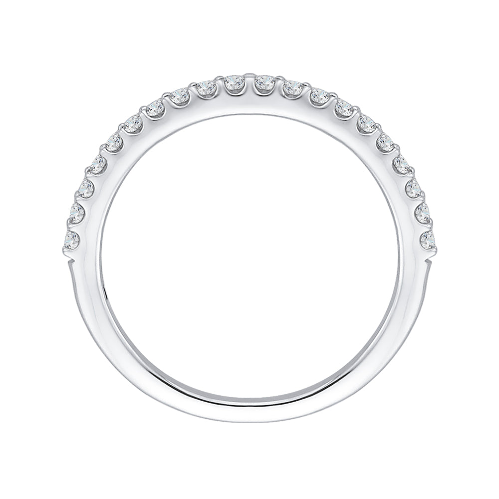 14K White Gold Round Diamond Half-Eternity Wedding Band