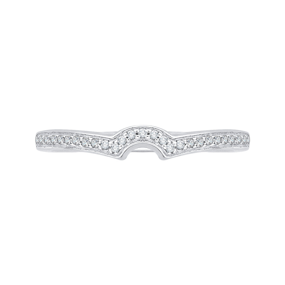 Round Diamond Half-Eternity Wedding Band In 14K White Gold
