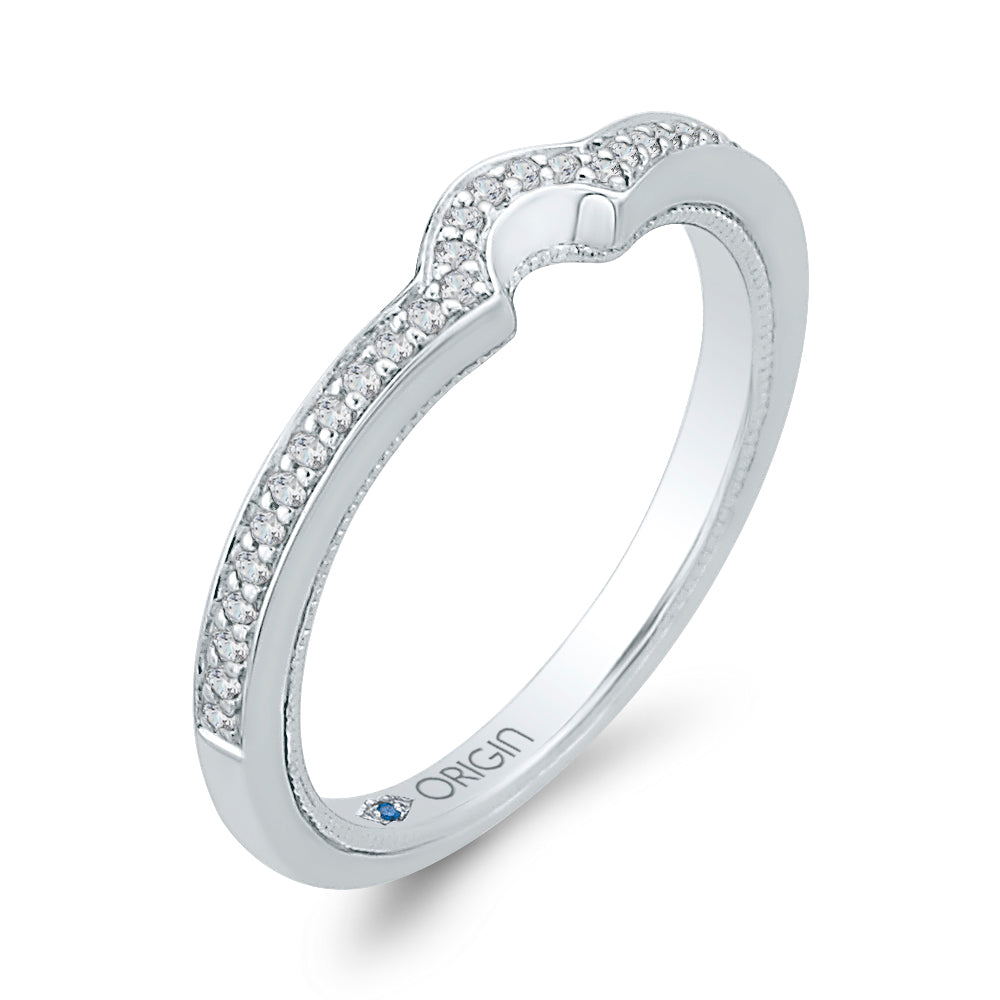 Round Diamond Half-Eternity Wedding Band In 14K White Gold