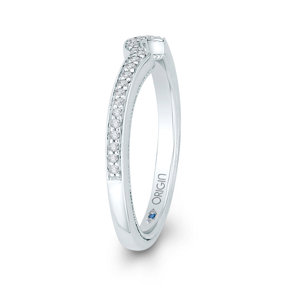 Round Diamond Half-Eternity Wedding Band In 14K White Gold