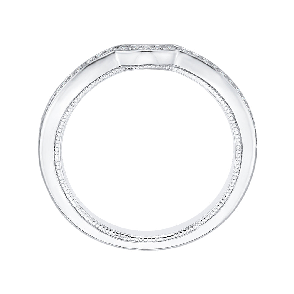 Round Diamond Half-Eternity Wedding Band In 14K White Gold