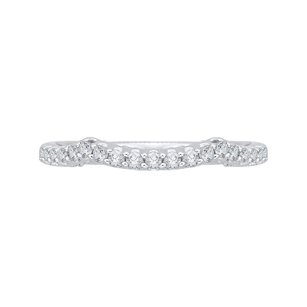 Round Diamond Half-Eternity Wedding Band In 14K White Gold