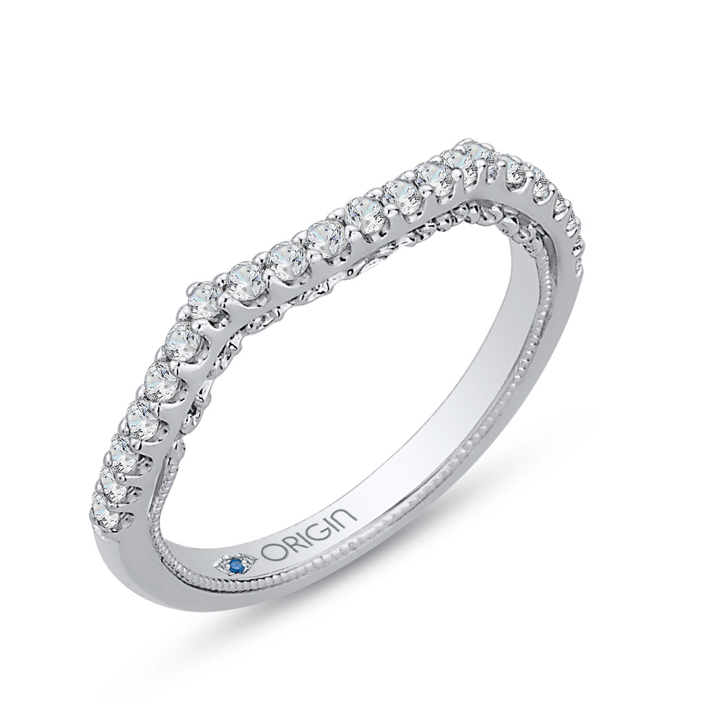 Round Diamond Half-Eternity Wedding Band In 14K White Gold