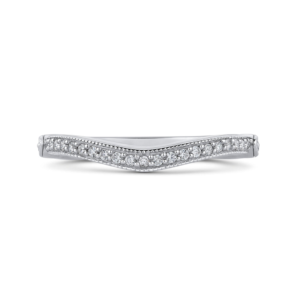 14K White Gold Round Diamond Half-Eternity Wedding Band