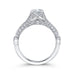 14K White Gold Round Cut Diamond Vintage Engagement Ring