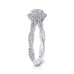 14K White Gold Round Diamond Floral Halo Engagement Ring