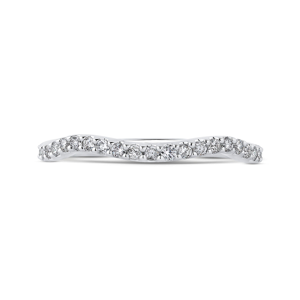 14K White Gold Round Diamond Half-Eternity Wedding Band