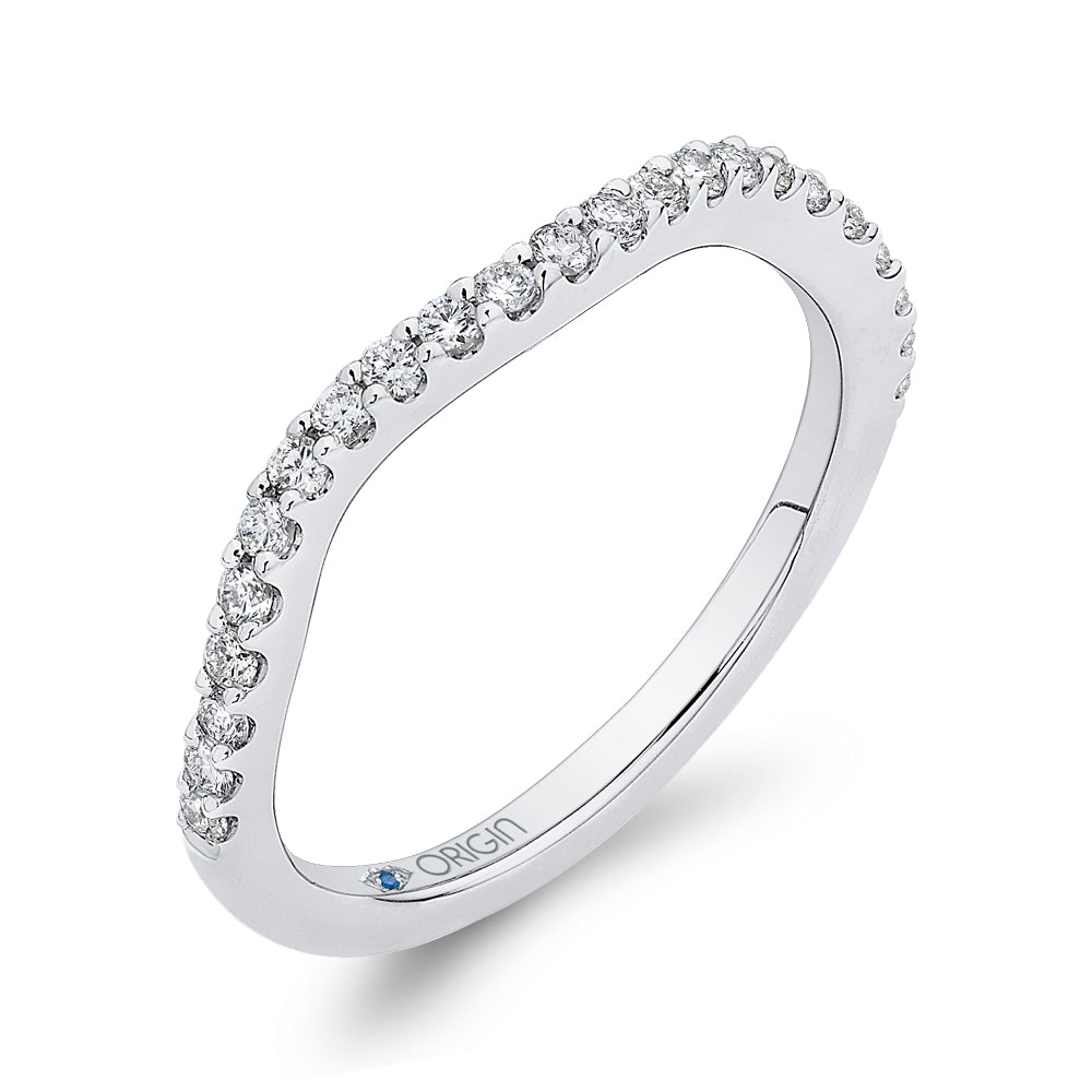 14K White Gold Round Diamond Half-Eternity Wedding Band