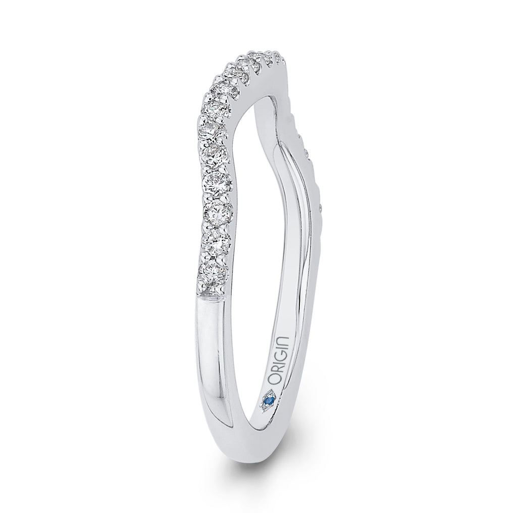 14K White Gold Round Diamond Half-Eternity Wedding Band