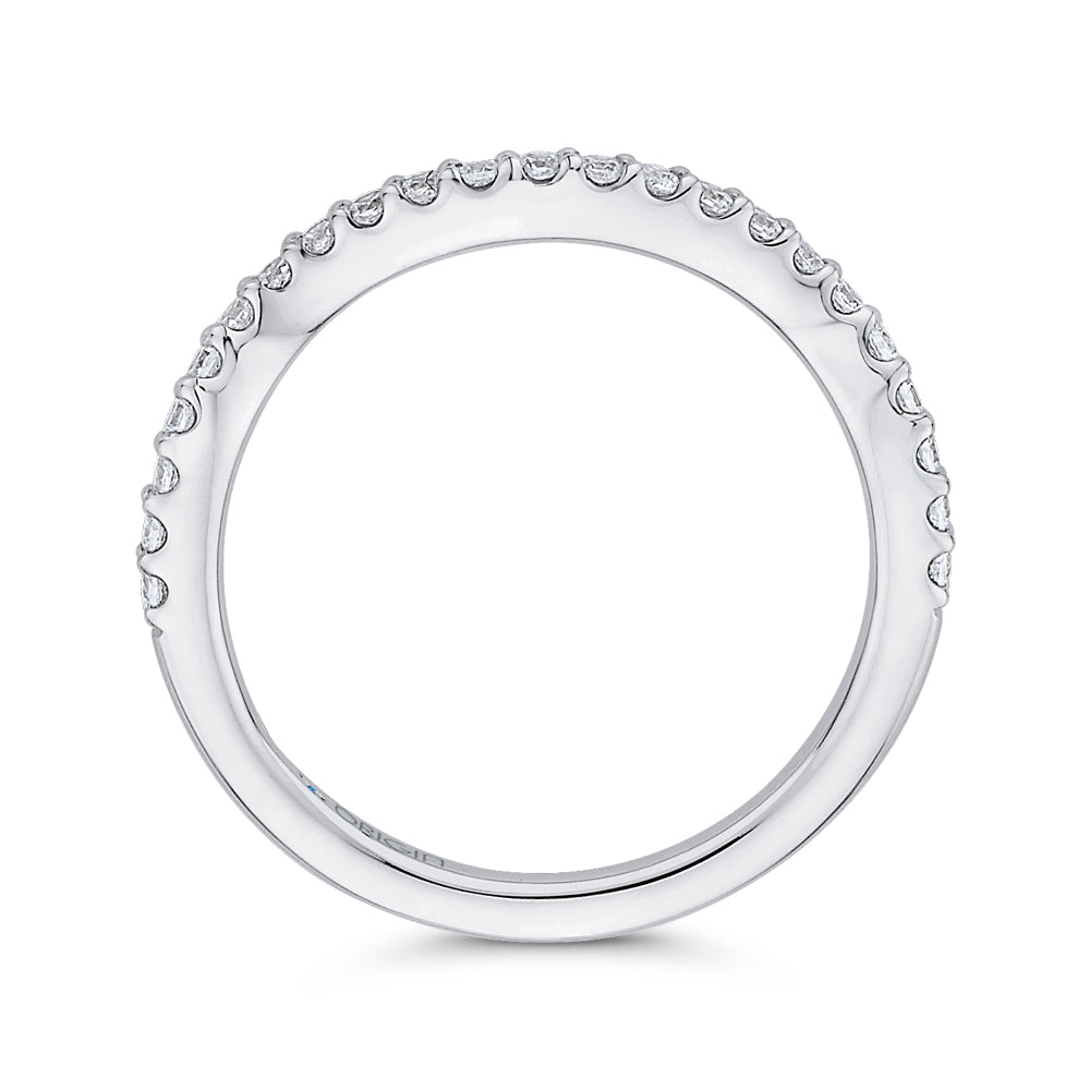 14K White Gold Round Diamond Half-Eternity Wedding Band