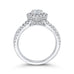 Round Diamond Halo Engagement Ring with Split Shank In 14K White Gold