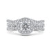 Round Diamond Halo Engagement Ring with Split Shank In 14K White Gold