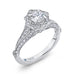 14K White Gold Round Diamond Vintage Halo Vintage Engagement Ring