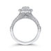 14K White Gold Round Diamond Vintage Halo Vintage Engagement Ring