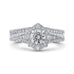 14K White Gold Round Diamond Vintage Halo Vintage Engagement Ring