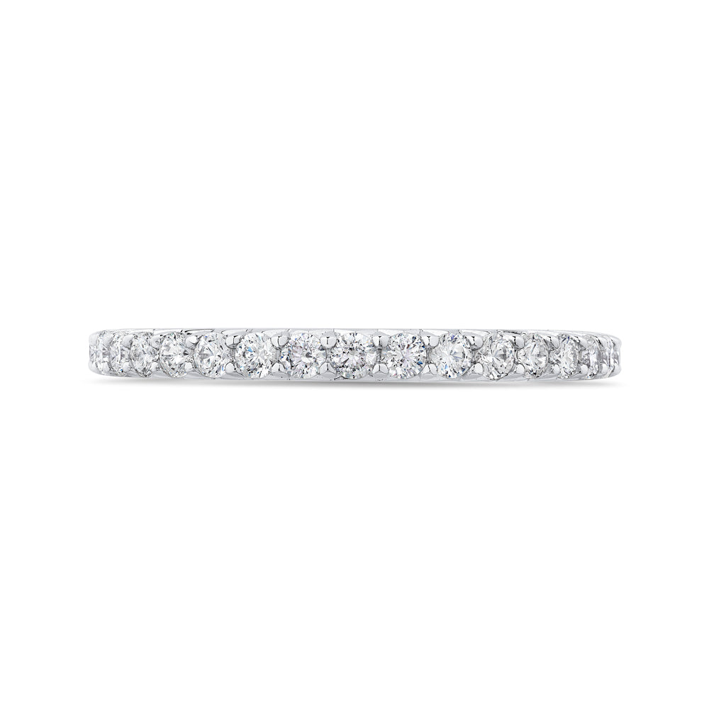14K White Gold Round Diamond Half-Eternity Wedding Band