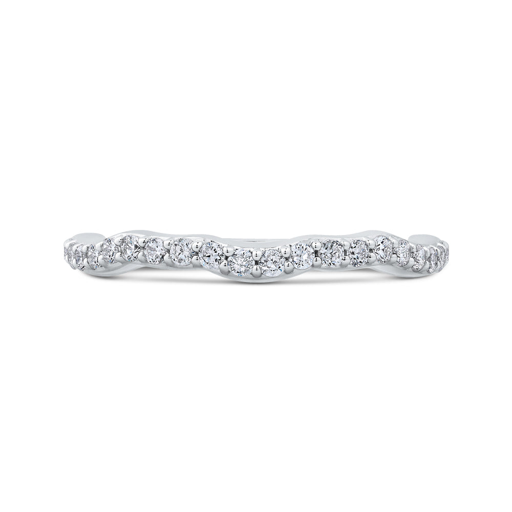 14K White Gold Round Diamond Wedding Band