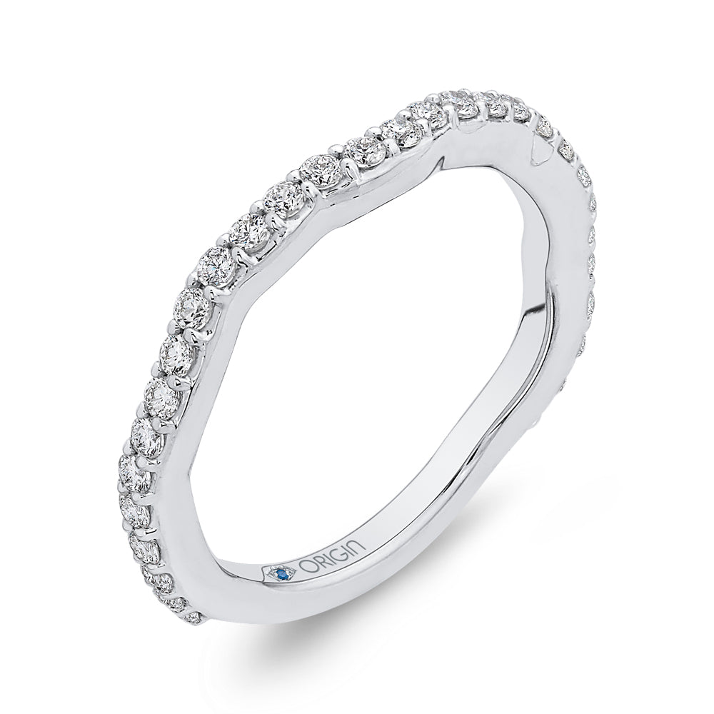 14K White Gold Round Diamond Wedding Band