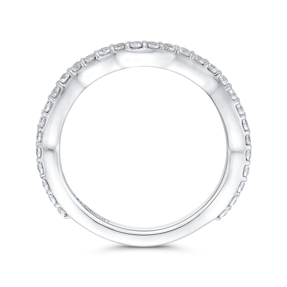 14K White Gold Round Diamond Wedding Band