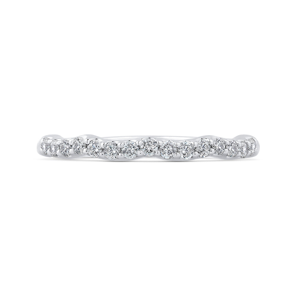 14K White Gold Round Diamond Wedding Band
