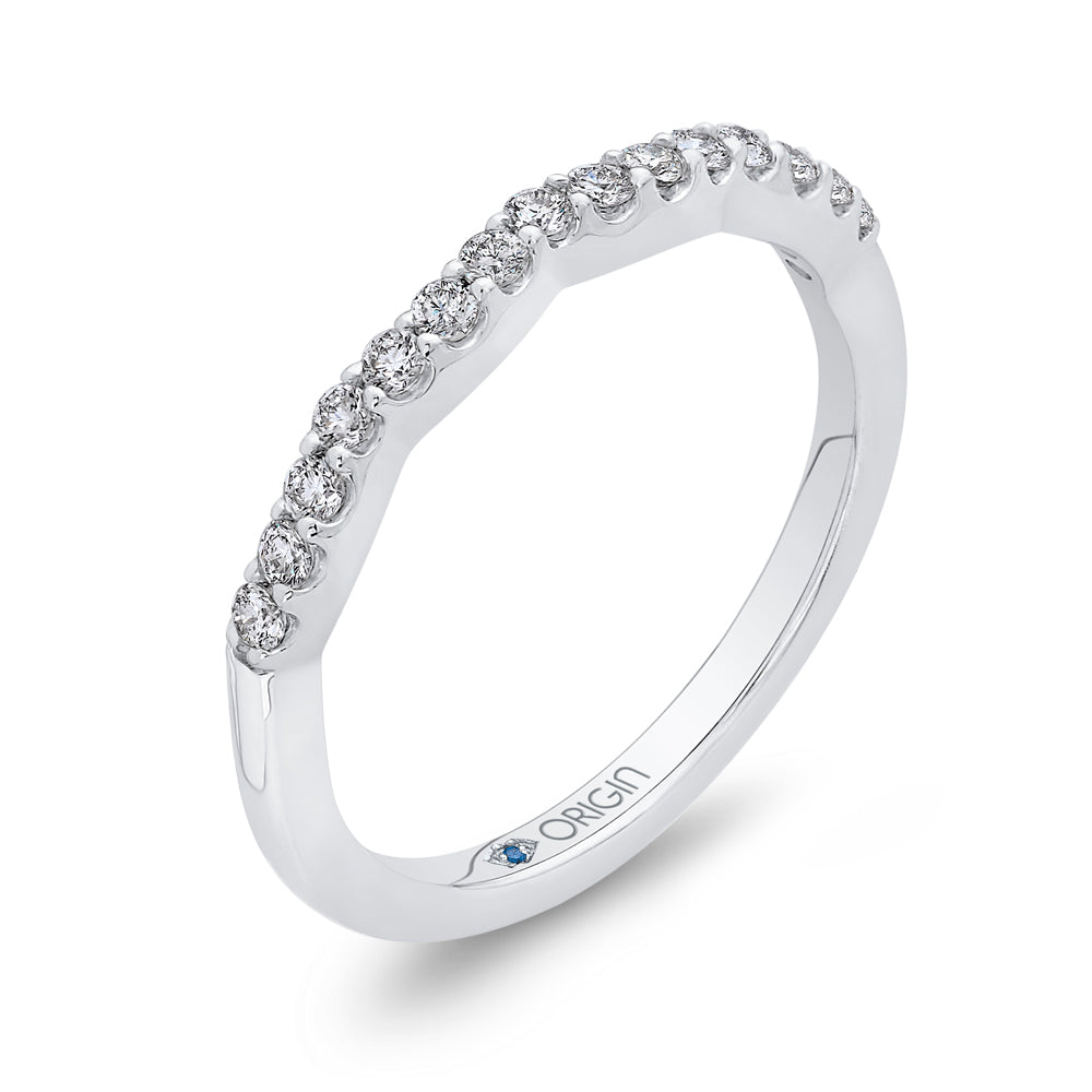 14K White Gold Round Diamond Wedding Band