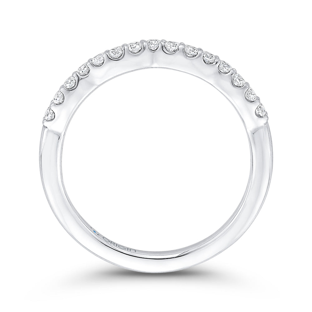 14K White Gold Round Diamond Wedding Band